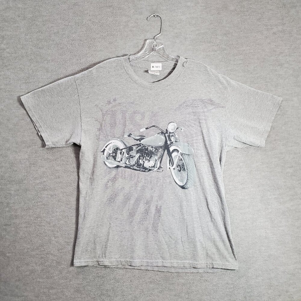 VINTAGE National Heritage Men‎ Shirt USA Motorcycle Graphic Tee READ